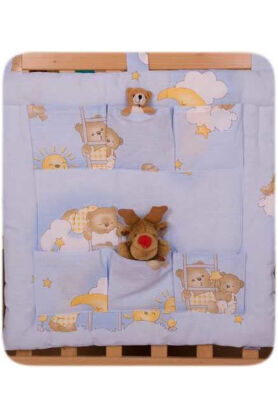 Teddies on the cloud blue  (hanging pocket)