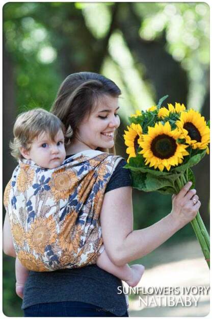 Sunflowers Ivory WRAP 50 cotton 50 bamb.visc